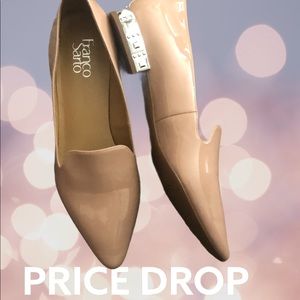 Franco Sarto size 10 nude patent leather